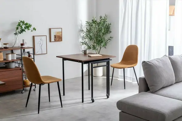 サムネイル： 【幅75〜125cm】Libre 伸縮スライド式ダイニングテーブル正方形　ナチュラル