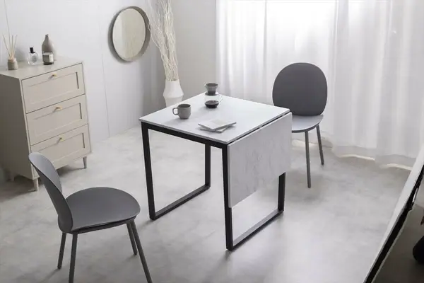 サムネイル： 幅70〜110cm】Orca 伸縮式ダイニングテーブル　ナチュラル