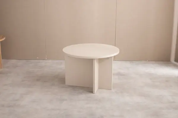 【幅55cm】Luna ラウンドセンターテーブル　グレージュ