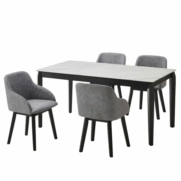 サムネイル： 【160ダイニングテーブル】メラミナイトシリーズ　シャーム ホワイト