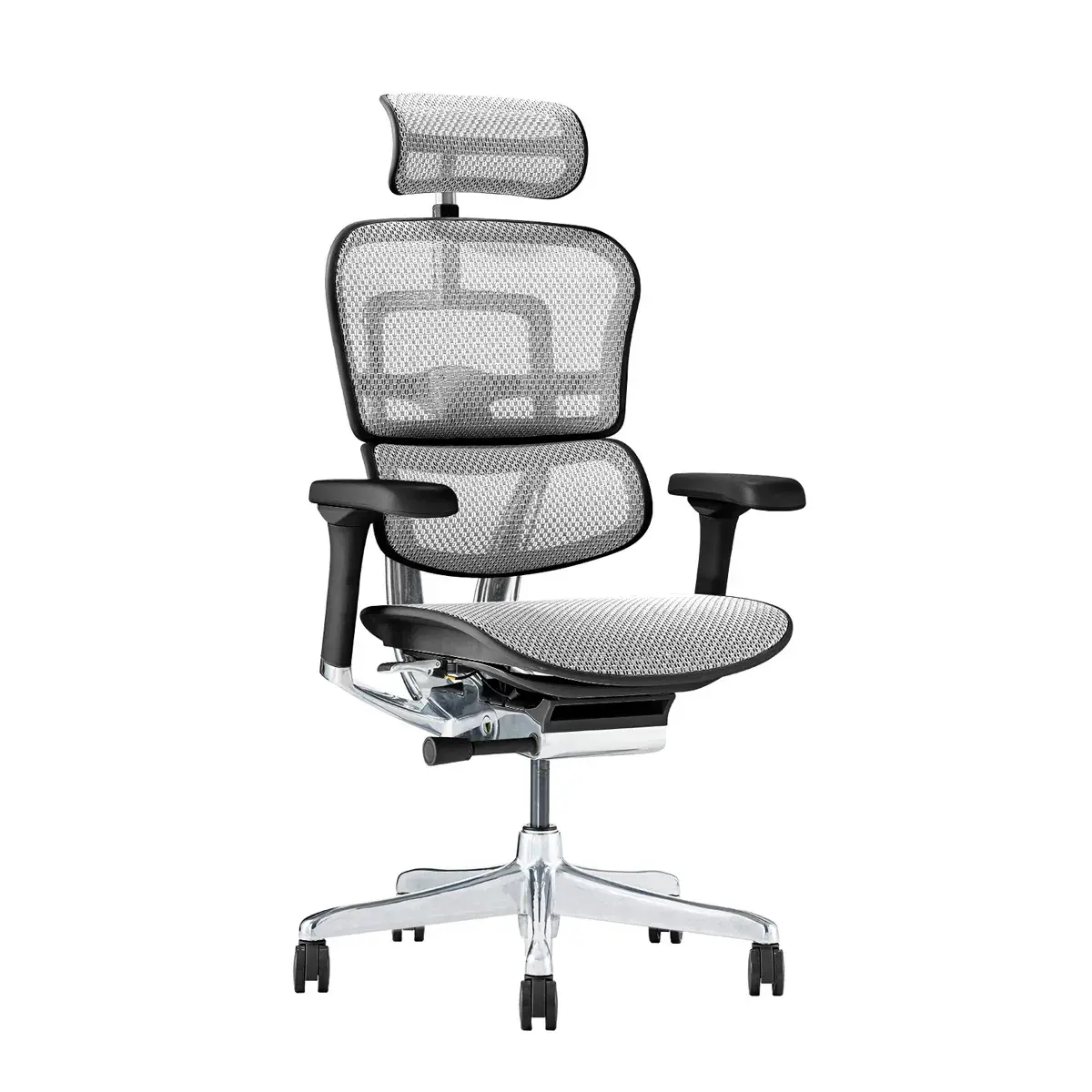 Ergohuman（エルゴヒューマン） デスクチェア 新基盤 プロ2 ハイタイプ　EHP2-HAM-DR-BF-WH (ホワイトメッシュ/ブラックフレーム)