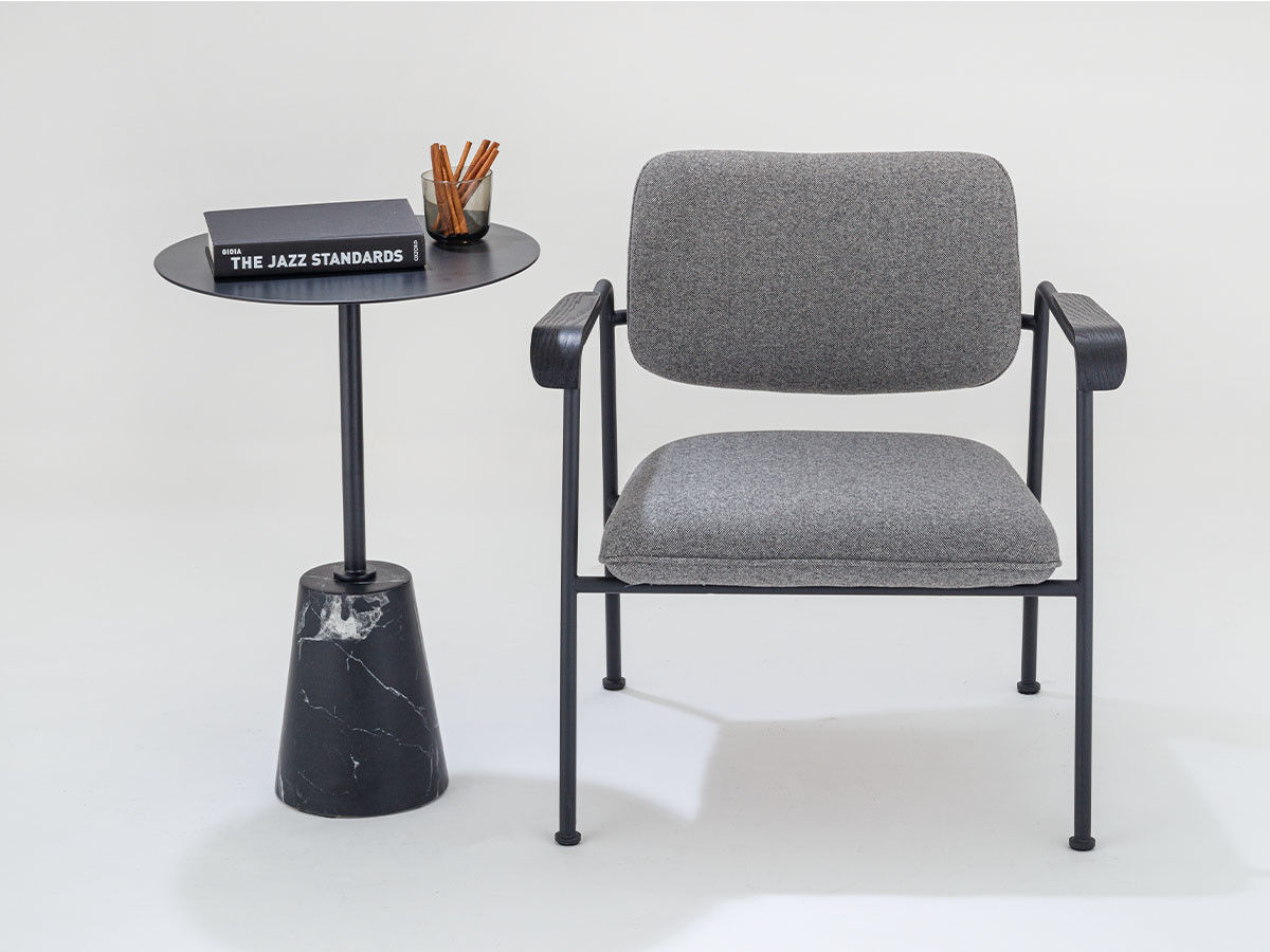 プラタ テーブル　ブラック + ブラックマーブル