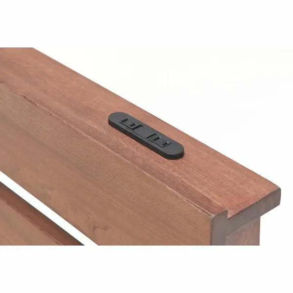 サムネイル： 【SDサイズベッドフレーム】北欧風　ニレ無垢　シンプルデザイン　コンセント付き　ユーシュBR