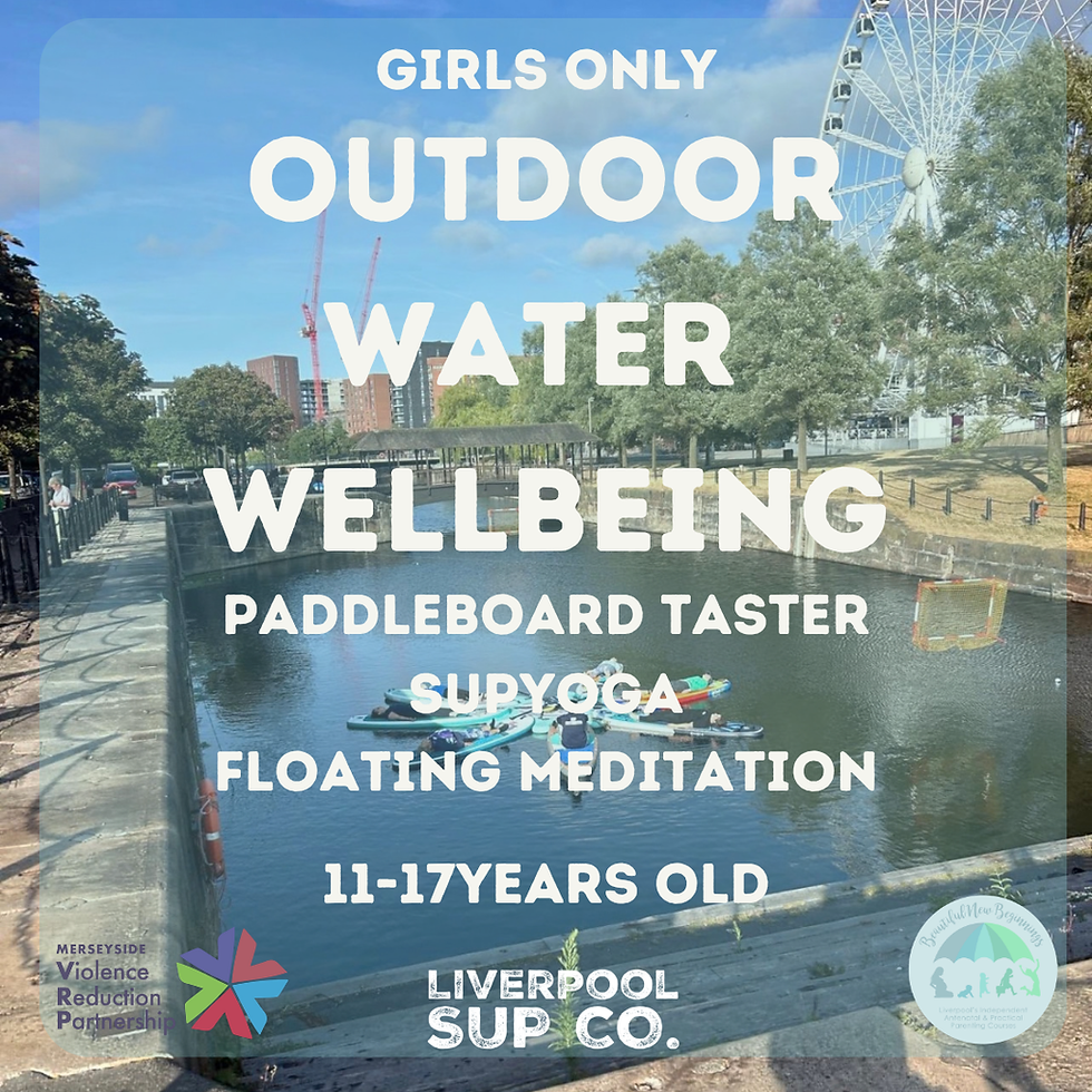 Girls Only Outdoor Water Wellbeing Sessions Ages 11 -17 years Old