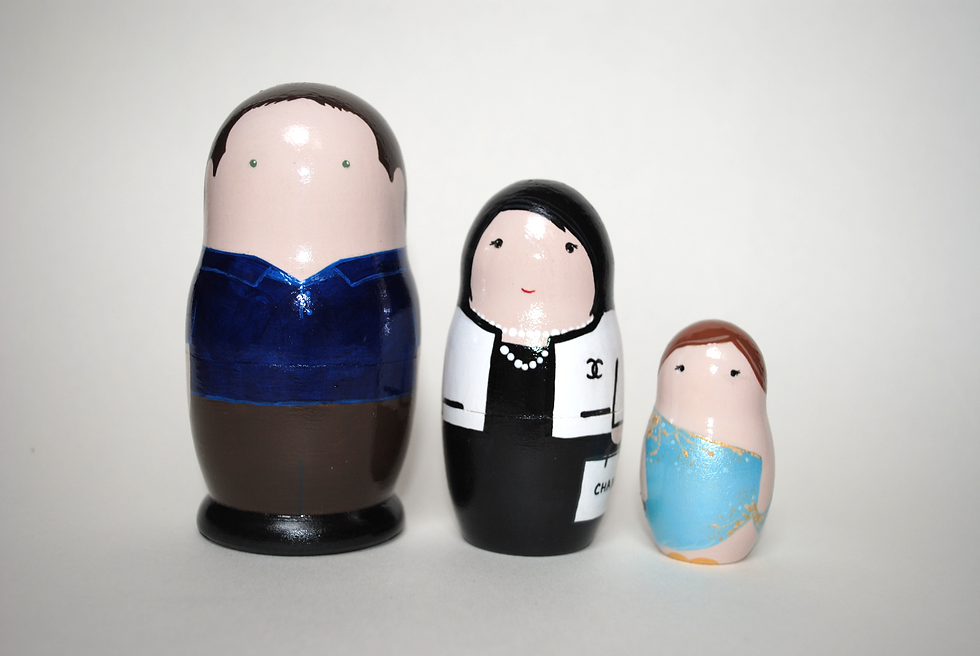 Миниатюра: Семейные Матрешки по фотографии 3шт