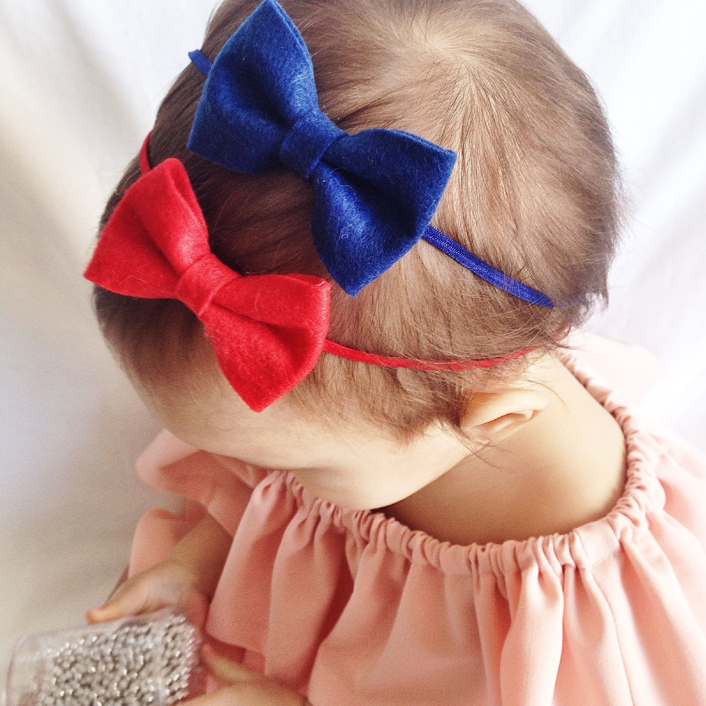 Бантик из фетра ТЁМНО-СИНИЙ (47см)