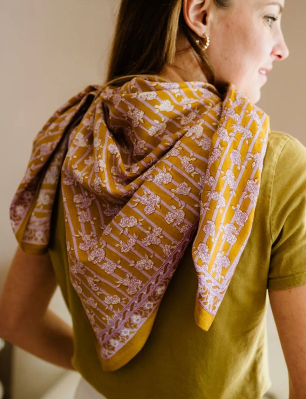 Foulard Mona kaki BINDI ATELIER