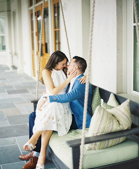 Drew and Micayla sitting on a bench