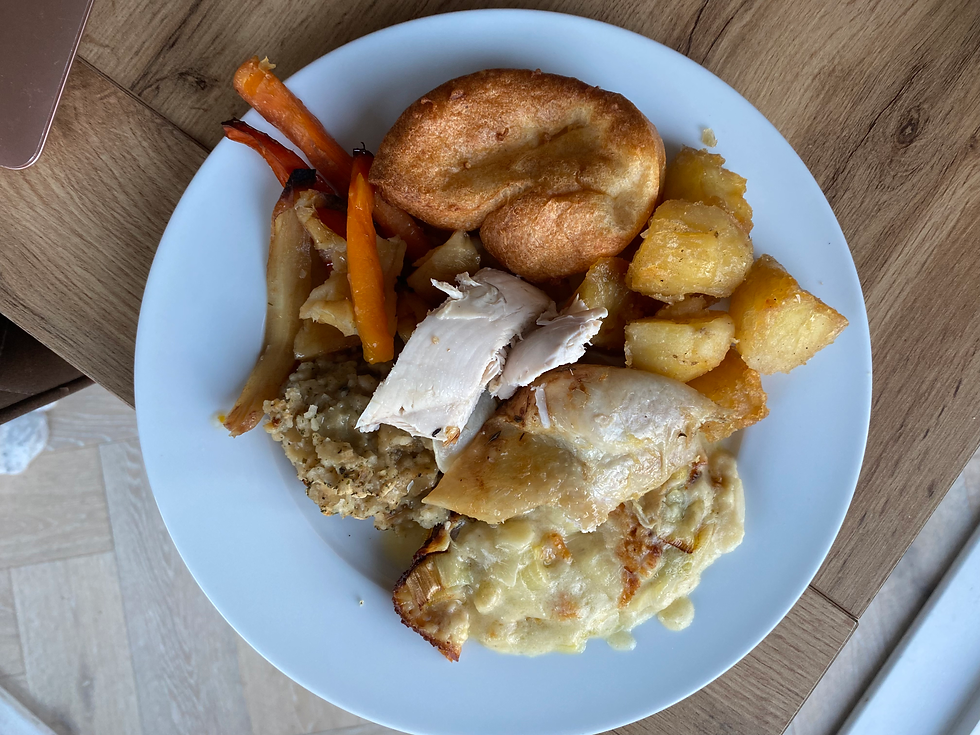 Photograph of a full Sunday Roast Dinner on a plate