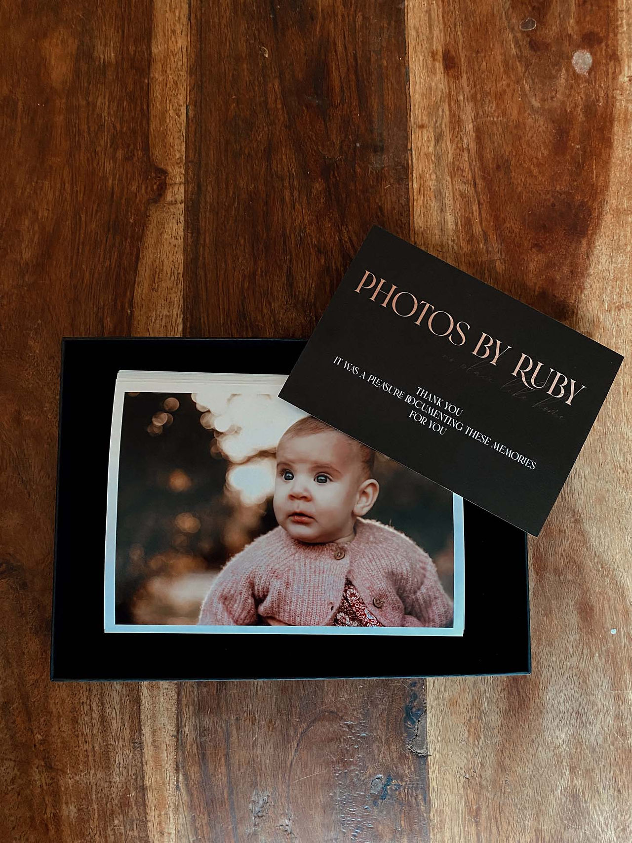 Print of baby in beautiful packaging