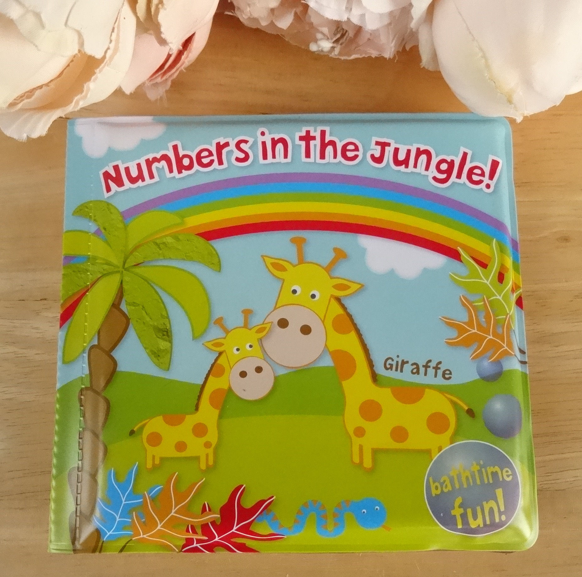 'Numbers in the Jungle' Baby Bath Book Educational Toy Padded Plastic 6+m