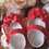 Thumbnail: Baby Girls Red Patent Pram Soft Sole Shoes Christening UK size 1 / 3-6m
