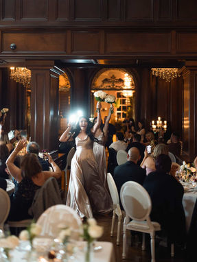  Guests enjoying the dance party in an elegant Toronto wedding reception ballroom