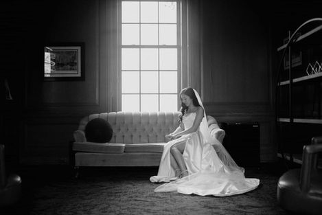 toronto-editorial-wedding-photography-beautiful asian bride sitting on couch natural light harding estate near Toronto