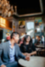 candid engagement session at balzacs in distillery district