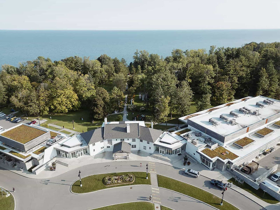 The Guild Inn Estate wedding celebration captured via sweeping drone photography in Scarborough.