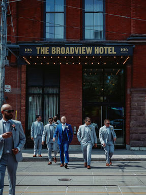 Natural moment from a downtown Toronto wedding, shot by wedding photographer near me