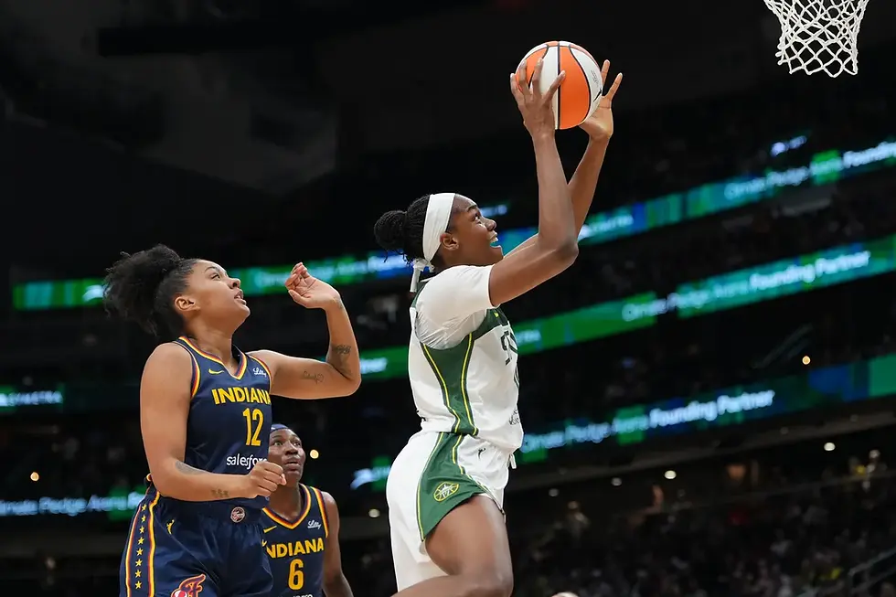 Dominique Malonga jumps for a layup, Seattle Storm vs Indiana Fever