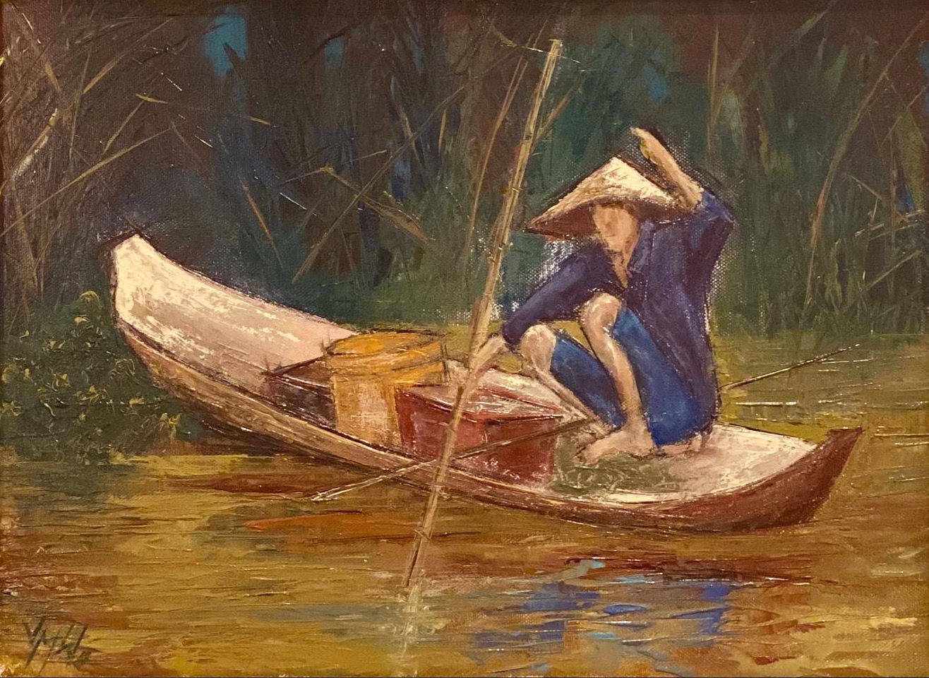 "Pollin' Trollin'" Oil on canvas, 12x16