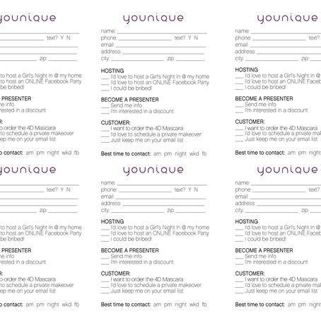 VENDOR / DRAWING Contact Cards & Printable Order Forms