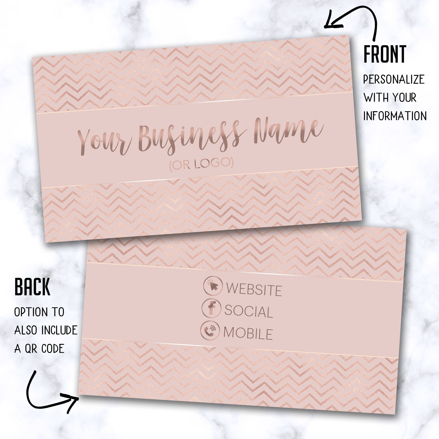 Custom Biz Card - Rose Gold