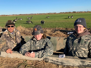Waterfowl hunting break in a duck blind