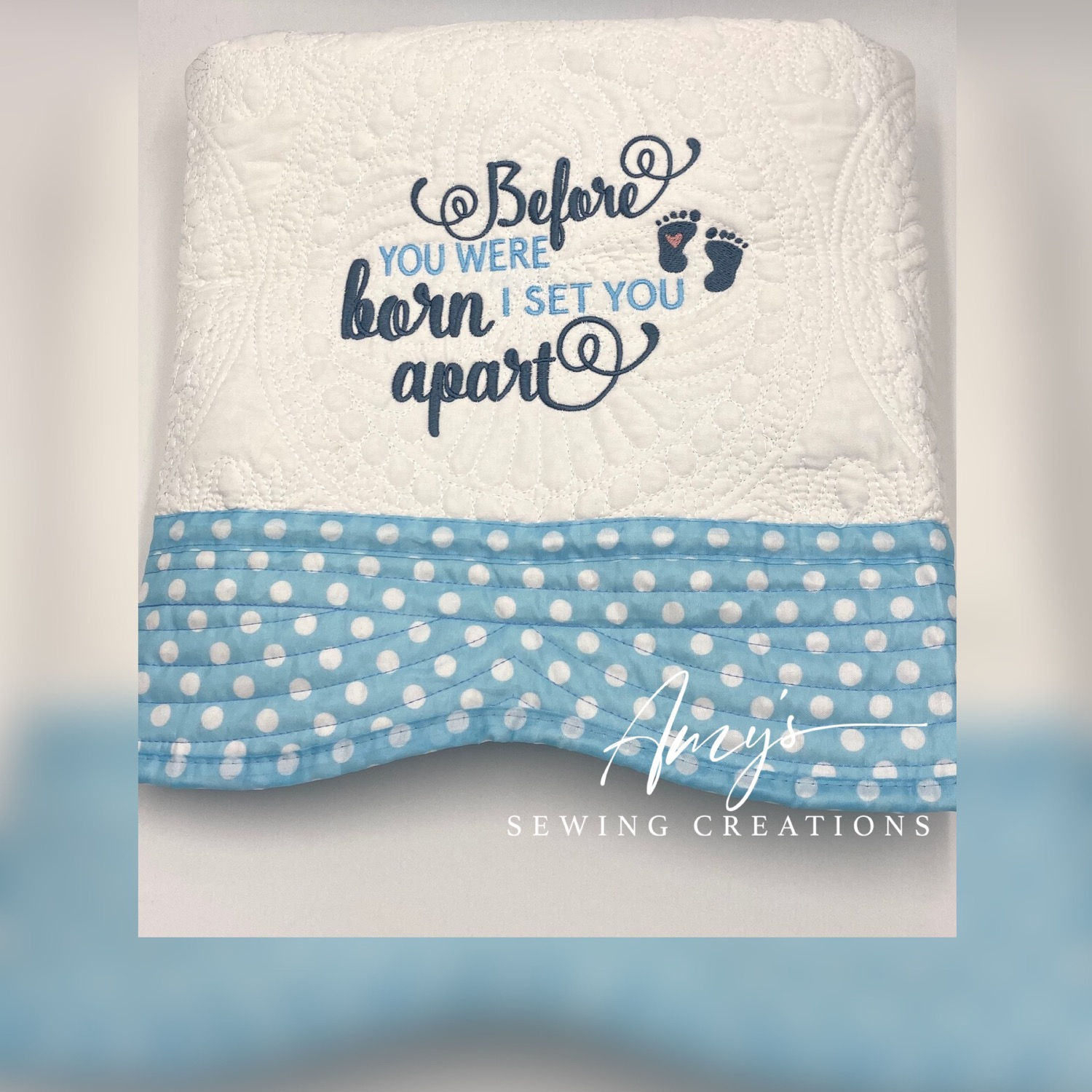 Baby quilt Before You Were Born I Set You Apart