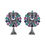 Thumbnail: Ridhar Multicolor Stone-Studded Silver-Plated Statement Dangler Earrings