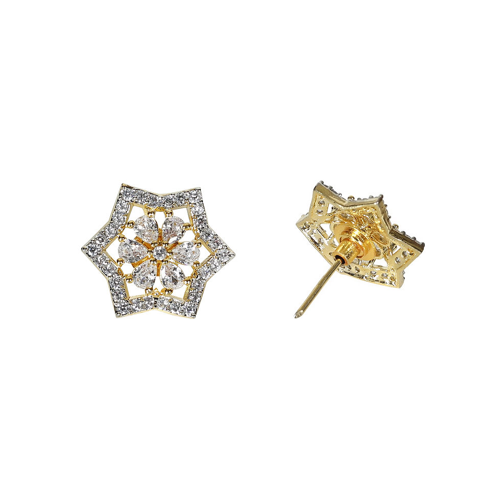 Thumbnail: Ridhar Gold Crystal-Studded Earring