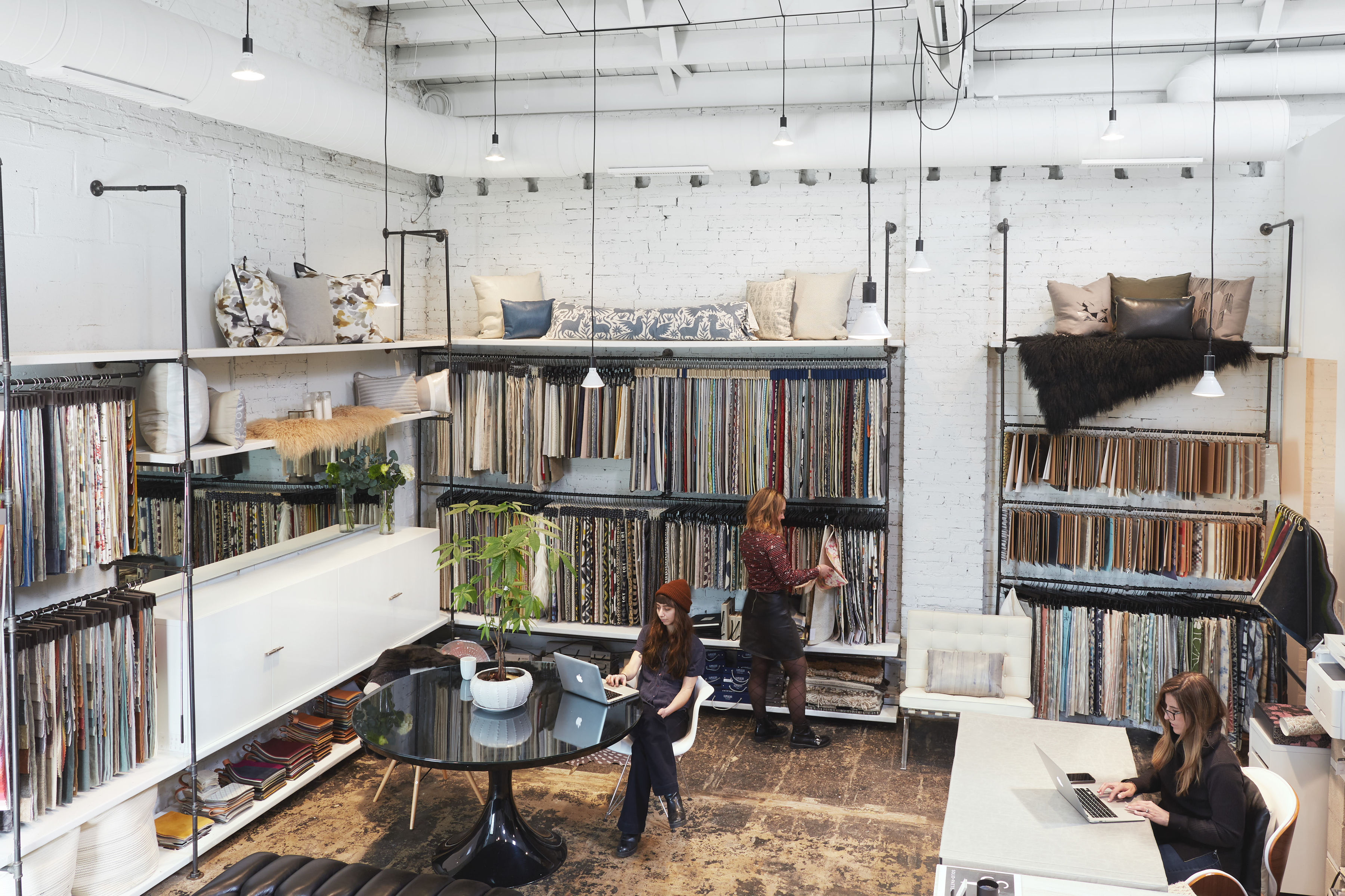 SOLID AND PATTERN Chicago textiles leather wallpaper rugs