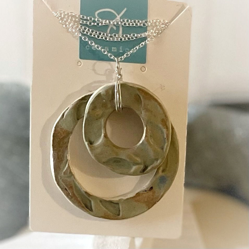 Thumbnail: Double Circle Pendant Necklace