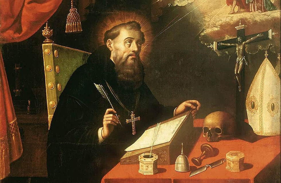 A white sun symbolizing the Holy Spirit against a blue to yellow gradient, representing hope.