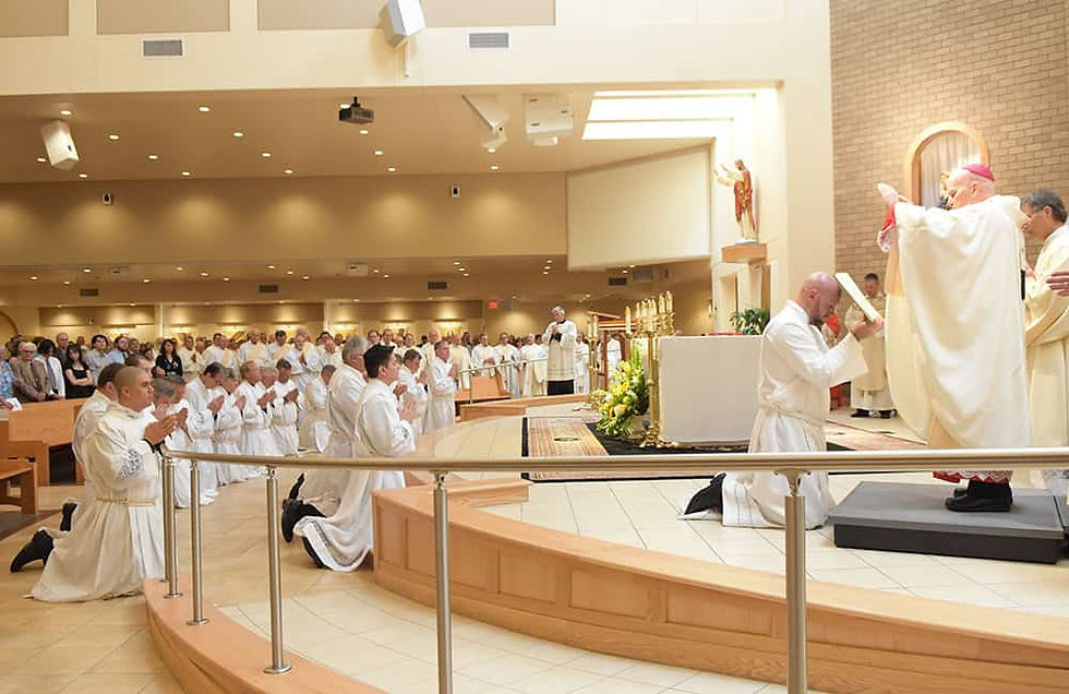 A white sun symbolizing the Holy Spirit against a blue to yellow gradient, representing hope.