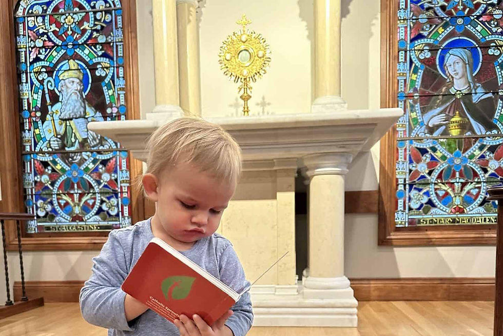 A white sun symbolizing the Holy Spirit against a blue to yellow gradient, representing hope.