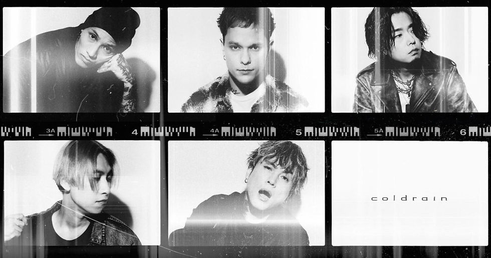 A band promo picture in the style of a photobooth photoshoot, shot in black and white.