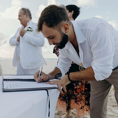 Gold Coast Elopement Paperwork Signing with marriage celebrant Ceremonies by Sacha