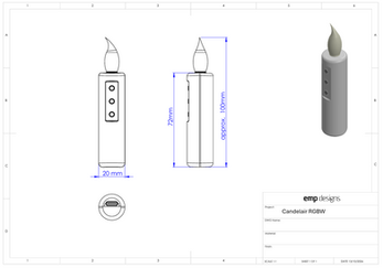 Candelair-RGBW Technical Drawing