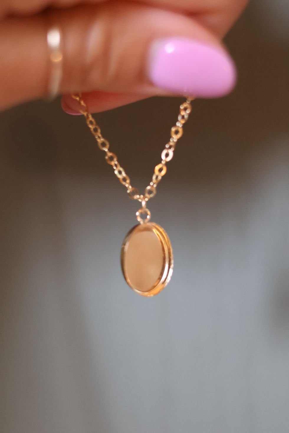 Thumbnail: Gold-Filled Oval Necklace