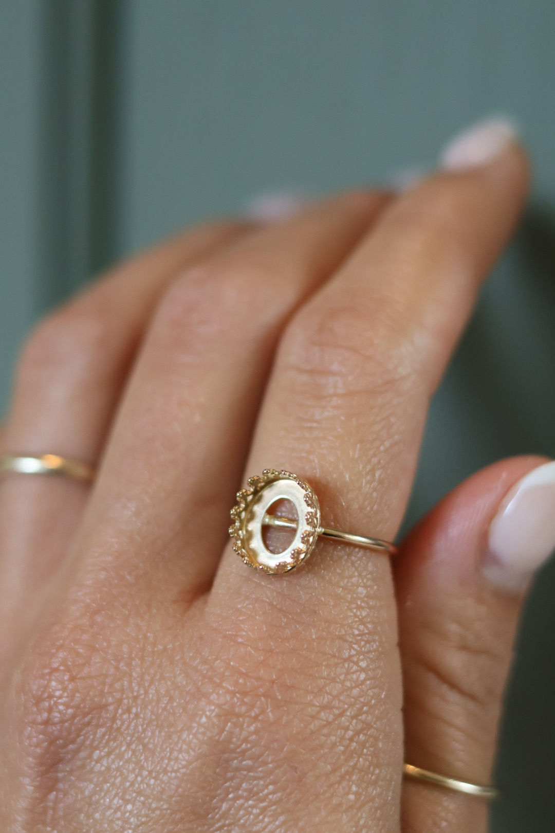 Solid Gold 10x8 Gallery Wire Oval Ring