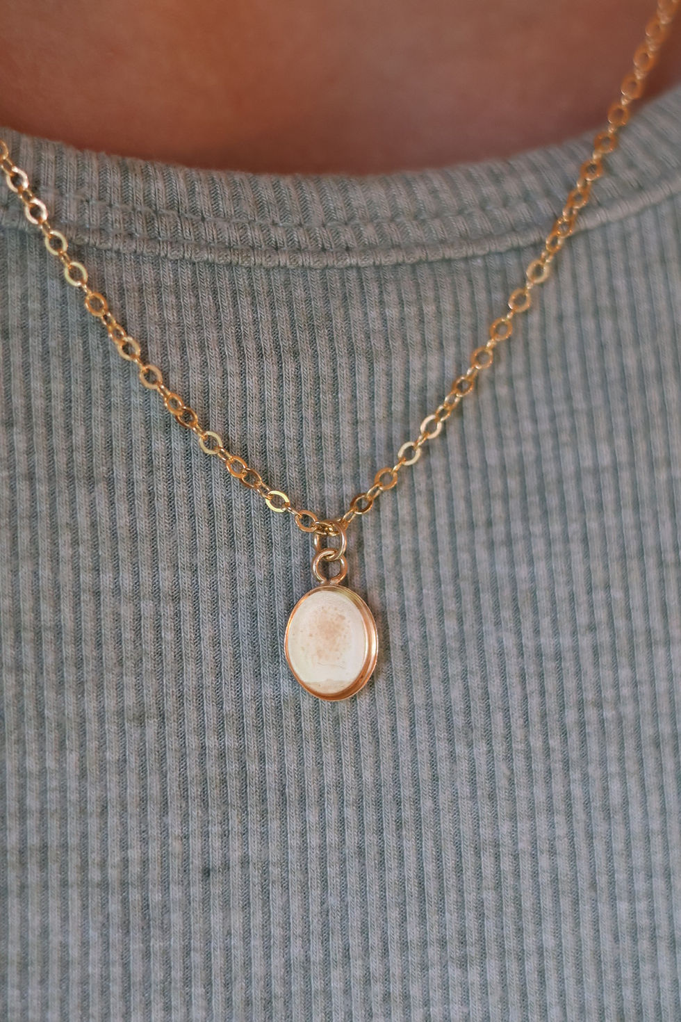 Thumbnail: Gold-Filled Oval Necklace