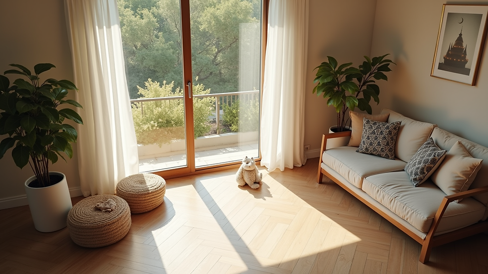High angle view of a peaceful home environment symbolizing new beginnings