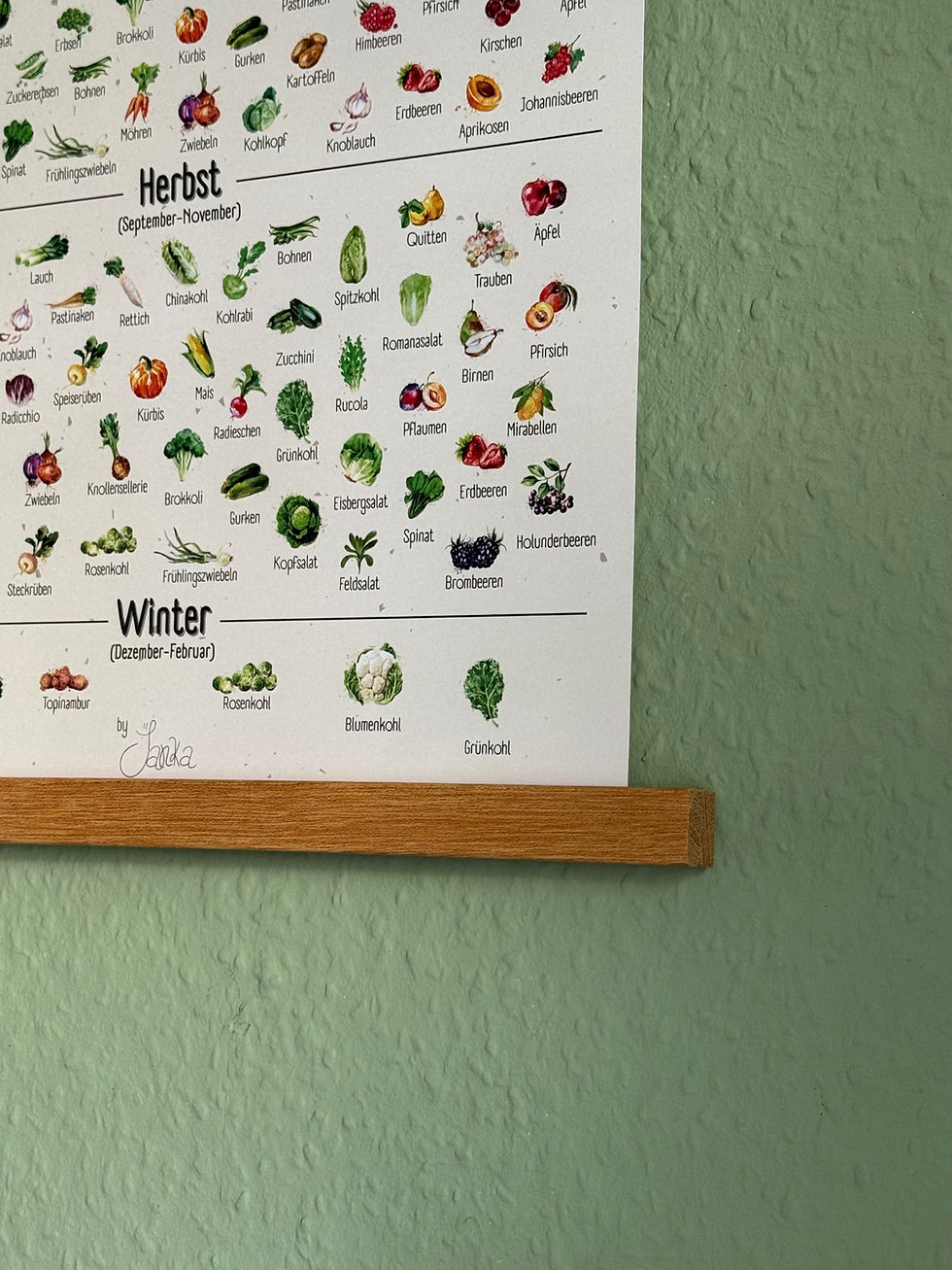 Miniaturbild: Saisonkalender - Jahresübersicht zum Hängen