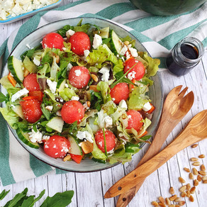Sommersalat mit Melone und Feta 🌱