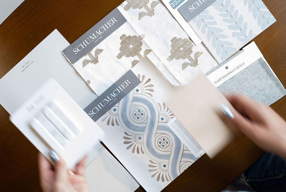 This image is of some of the high quality fabrics and materials we use in our designs.