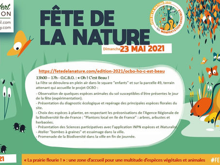 Programme de la Fête de la Nature 2021 sur l'îlot vert de Gentilly