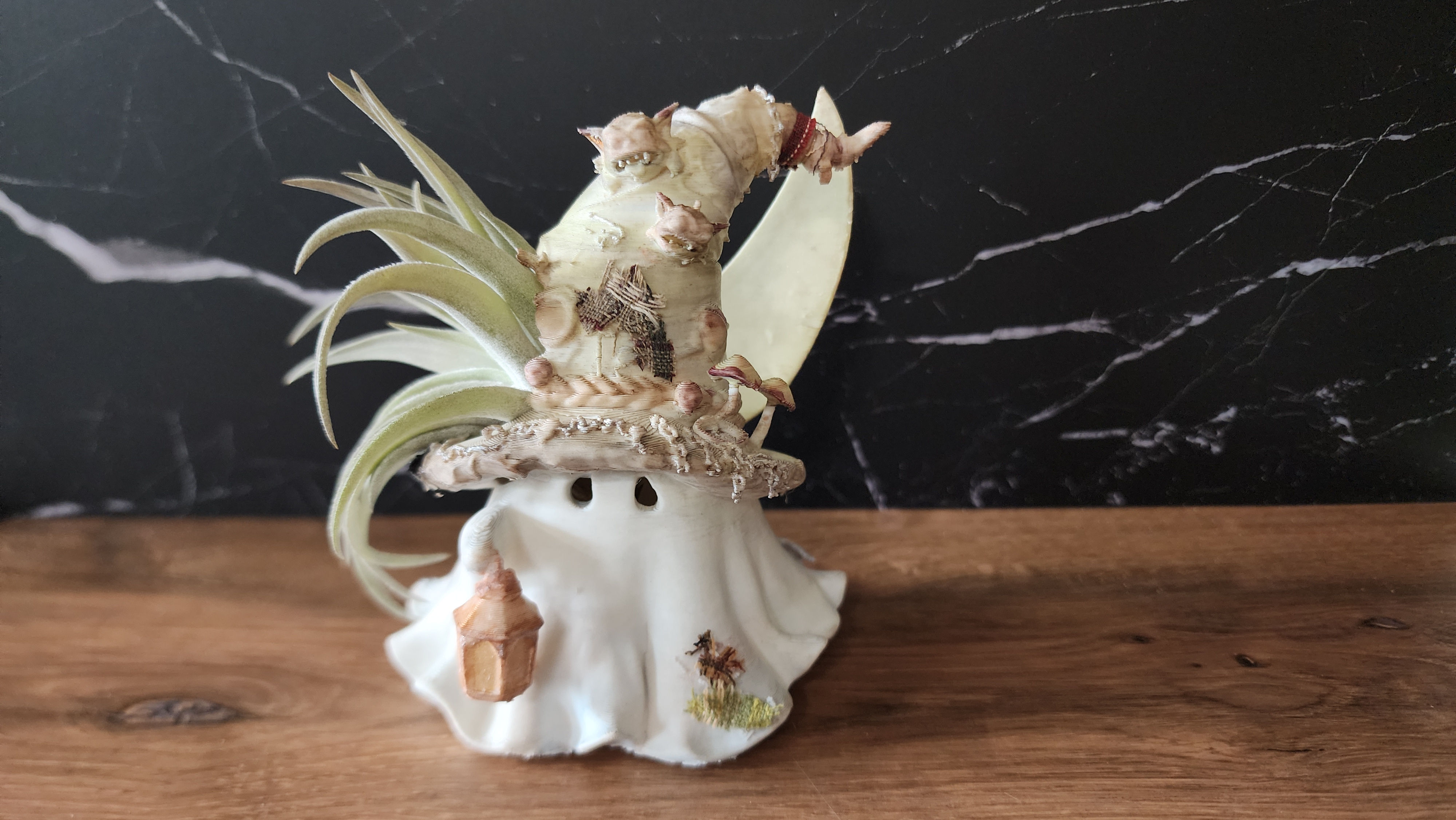 Nettle 001, 4 inch hand-finished Bloom Sentinel with living air plant by Chaoslings