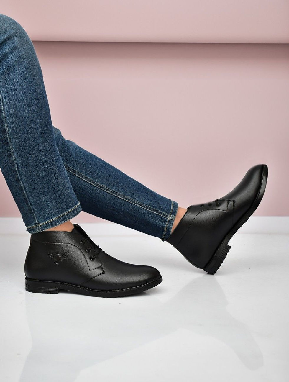 Thumbnail: OFRI Men’s Classic High-Top Formal Lace-Up Boots