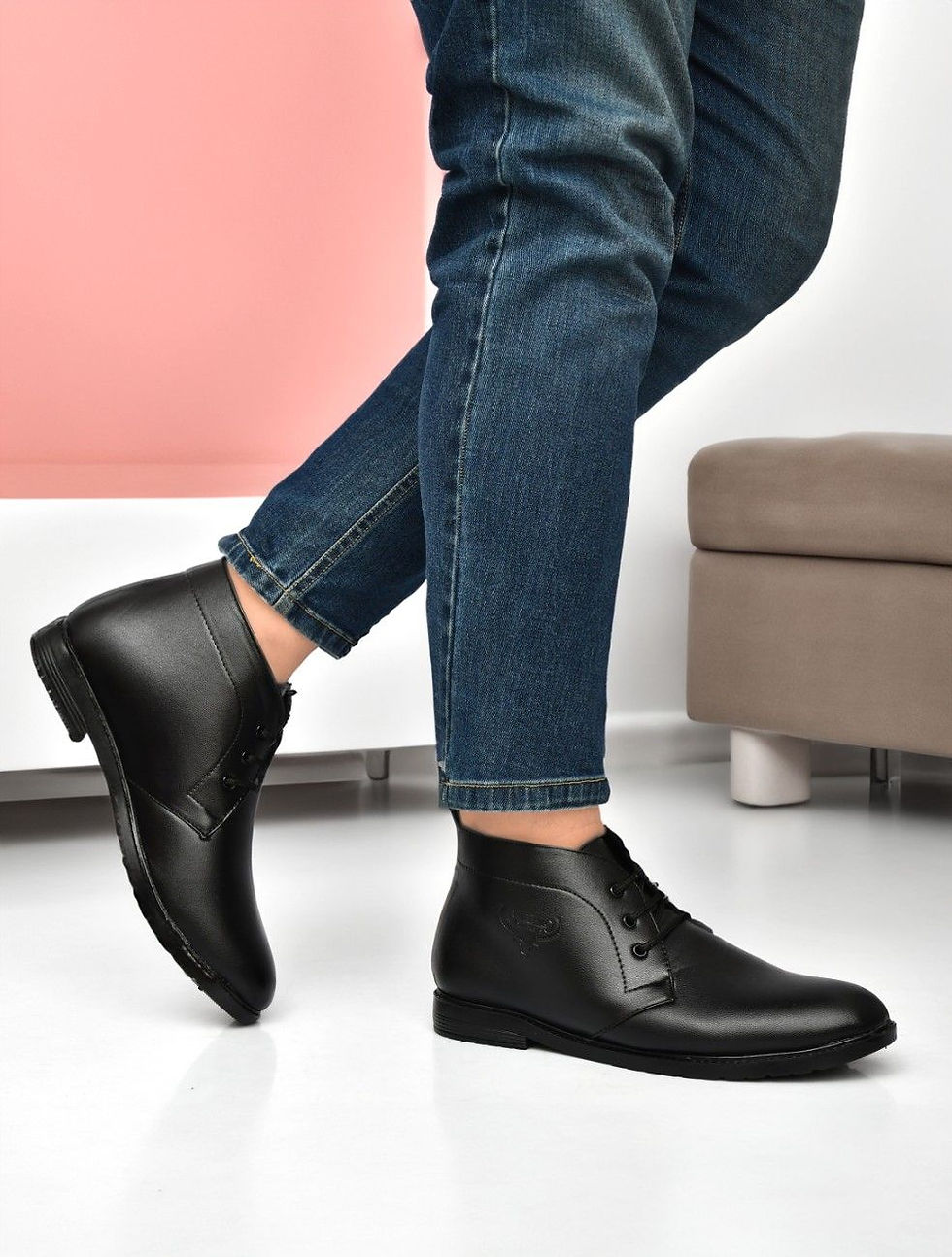 Thumbnail: OFRI Men’s Classic High-Top Formal Lace-Up Boots