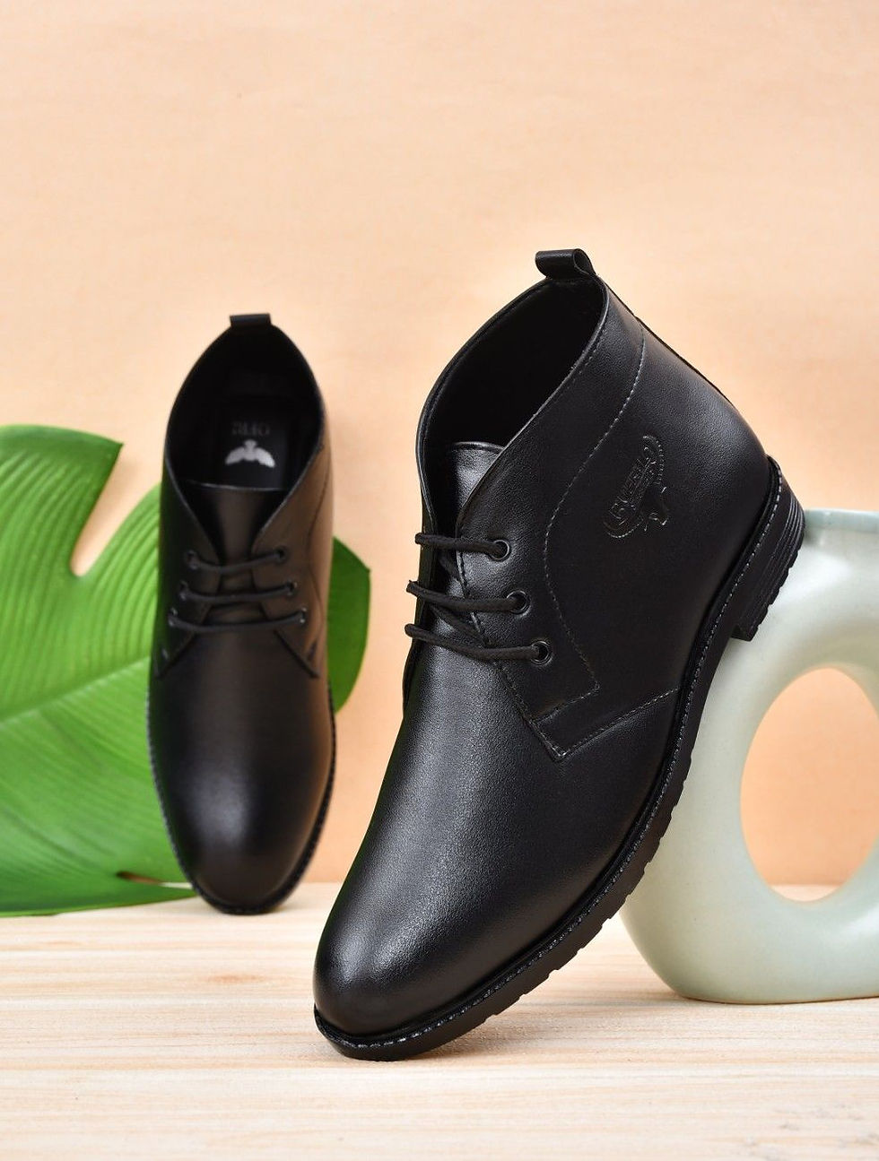 Thumbnail: OFRI Men’s Classic High-Top Formal Lace-Up Boots