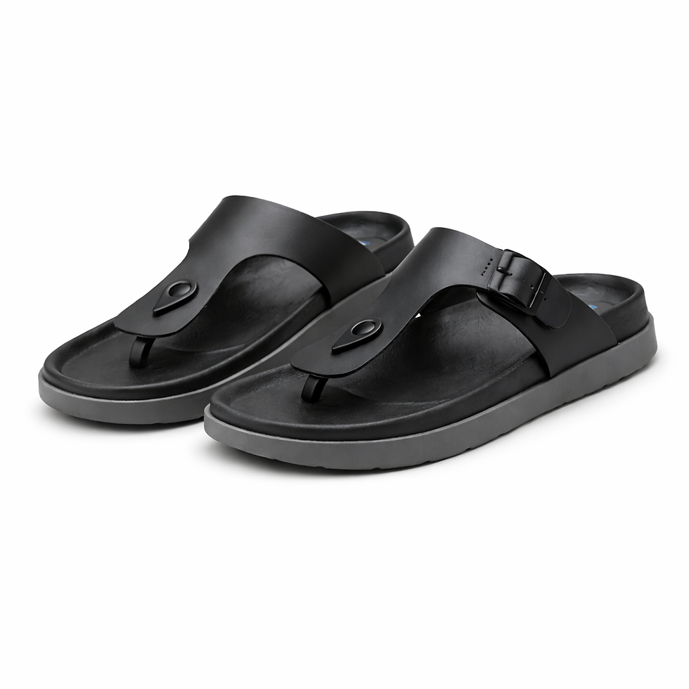 Thumbnail: OFRI Buckle Strap Toe-Post Comfort Slippers